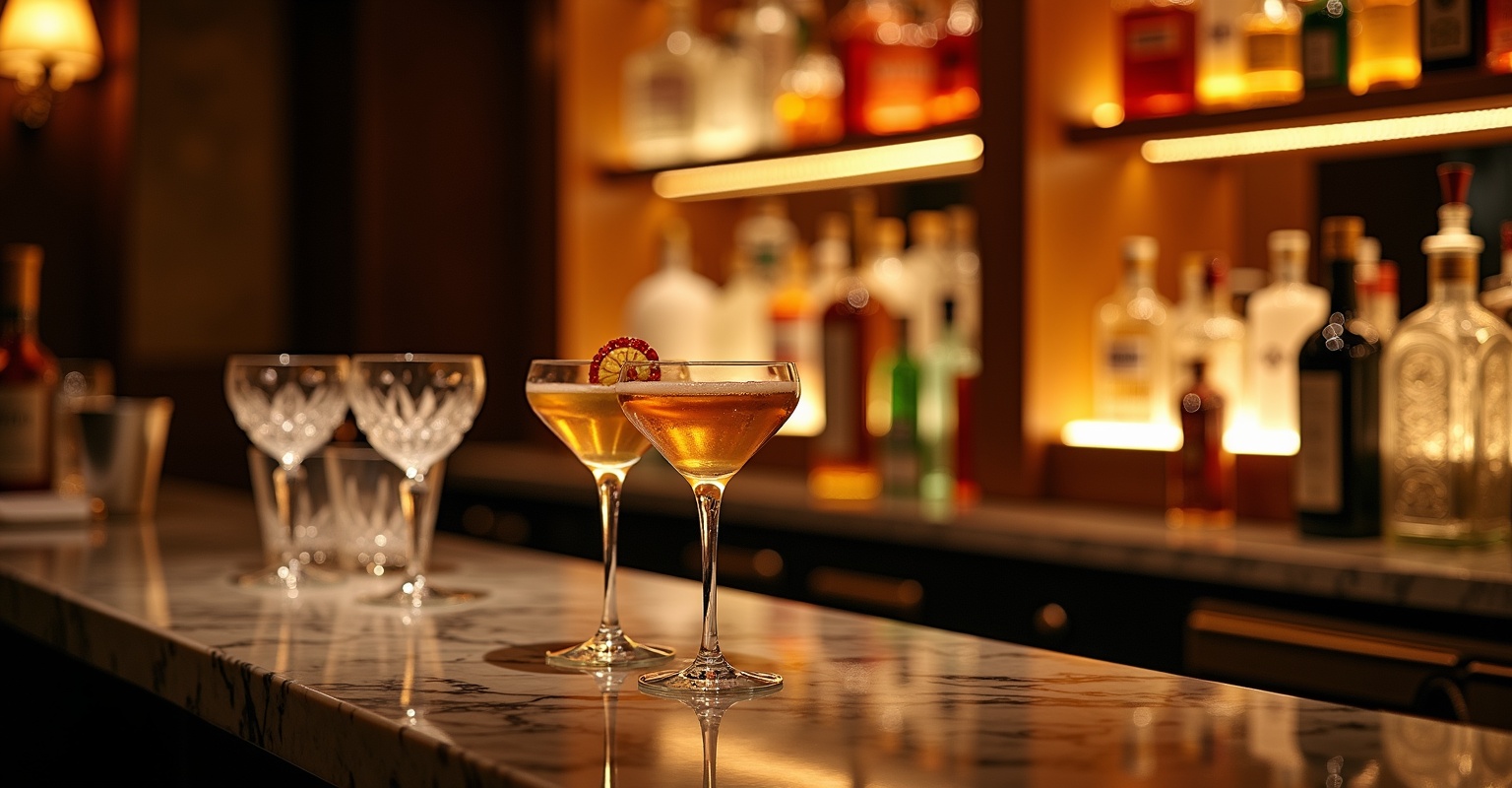 Premium luxury bar with cocktails