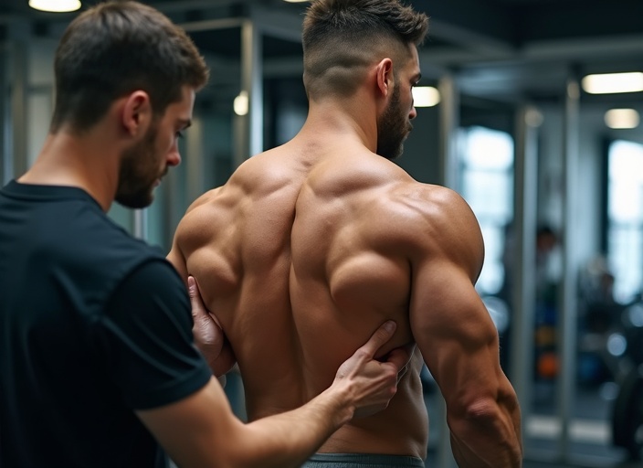 Fitness sporcusu omuz fizyoterapisi - ağırlık antrenmanı rehabilitasyonu
