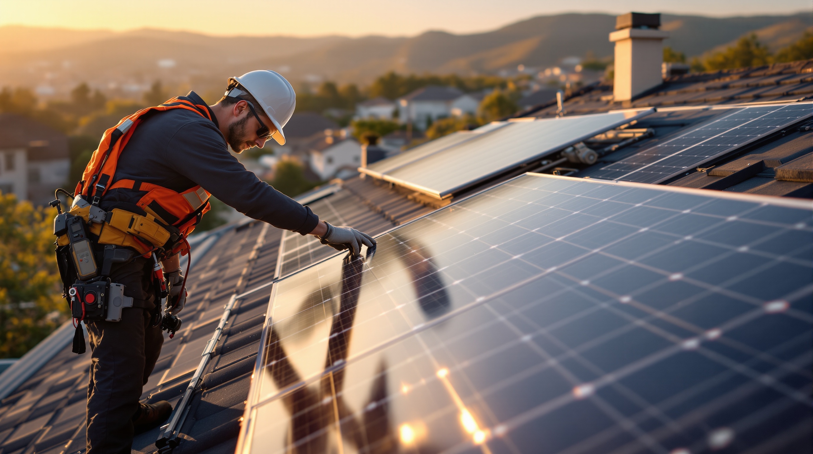 Professional solar repair and electrical service technician