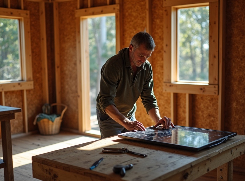 Our founder working on off-grid setup