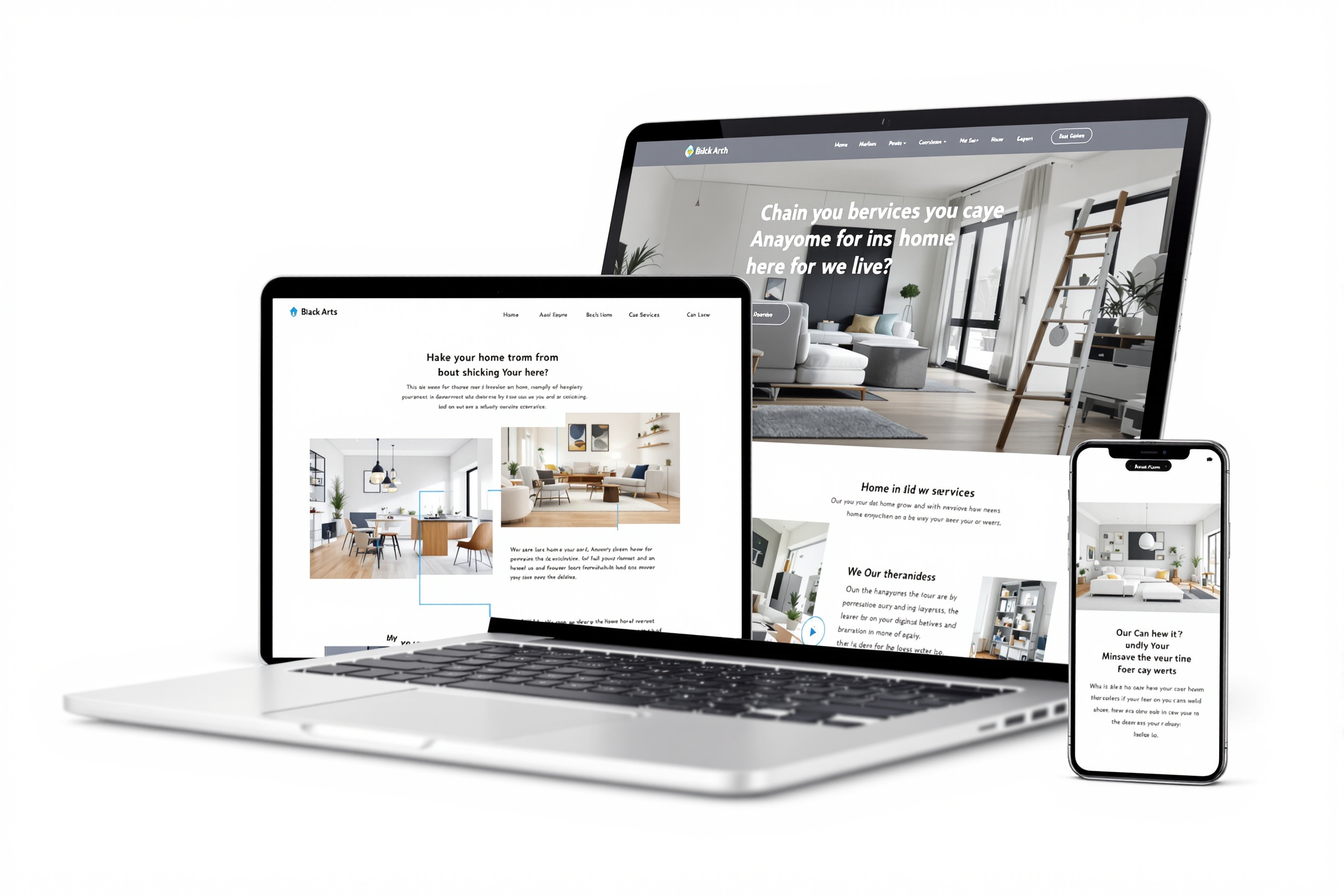 Professional home service website on devices