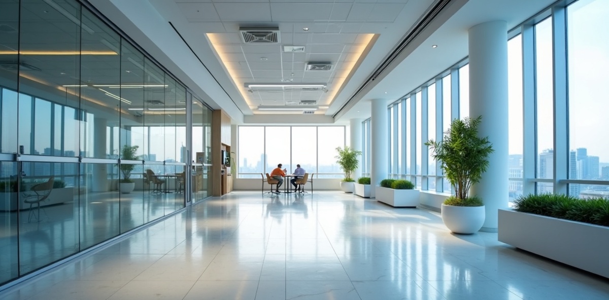 Modern commercial LED lighting installation