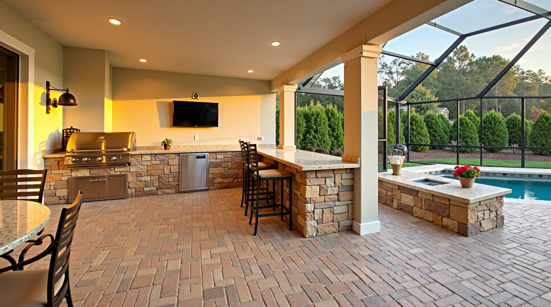 Outdoor kitchen installation in Bradenton FL by SunWest Landscape Group