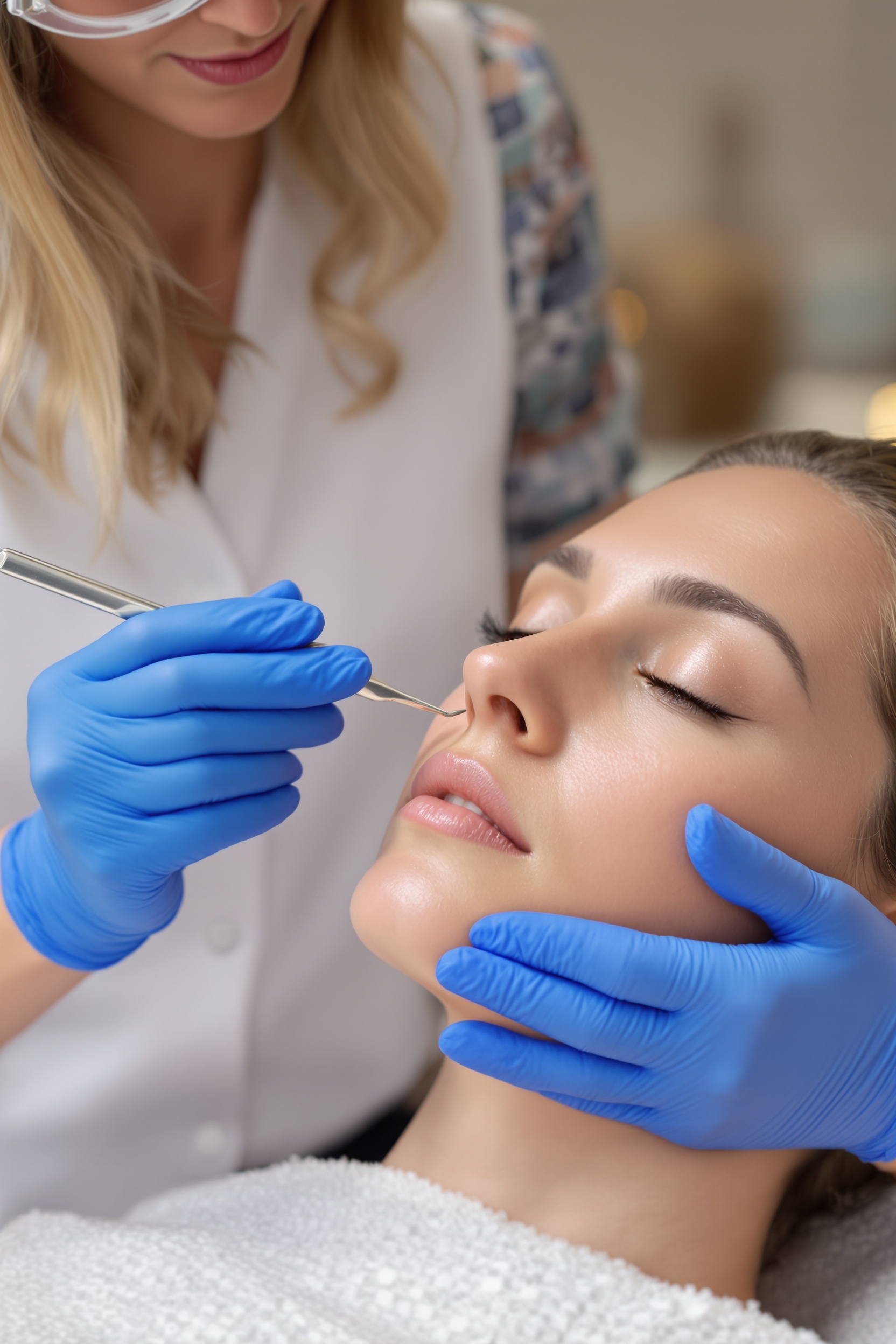Dermaplaning treatment being performed in Pontefract