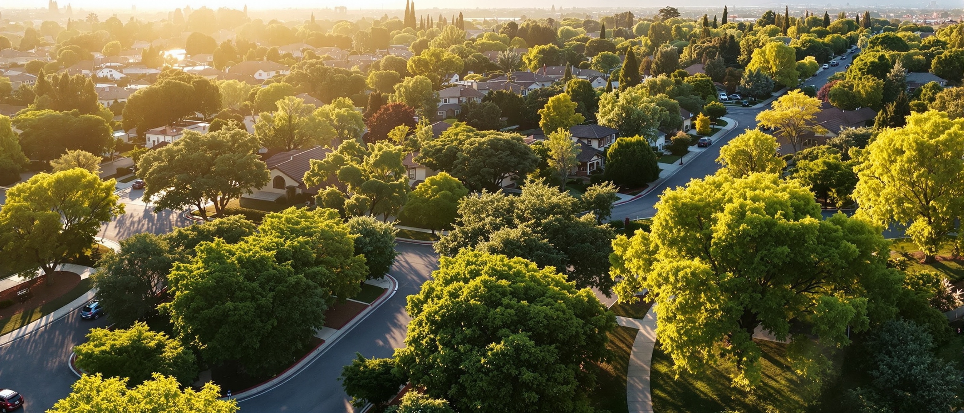 Beautiful tree-lined neighborhood in Simi Valley