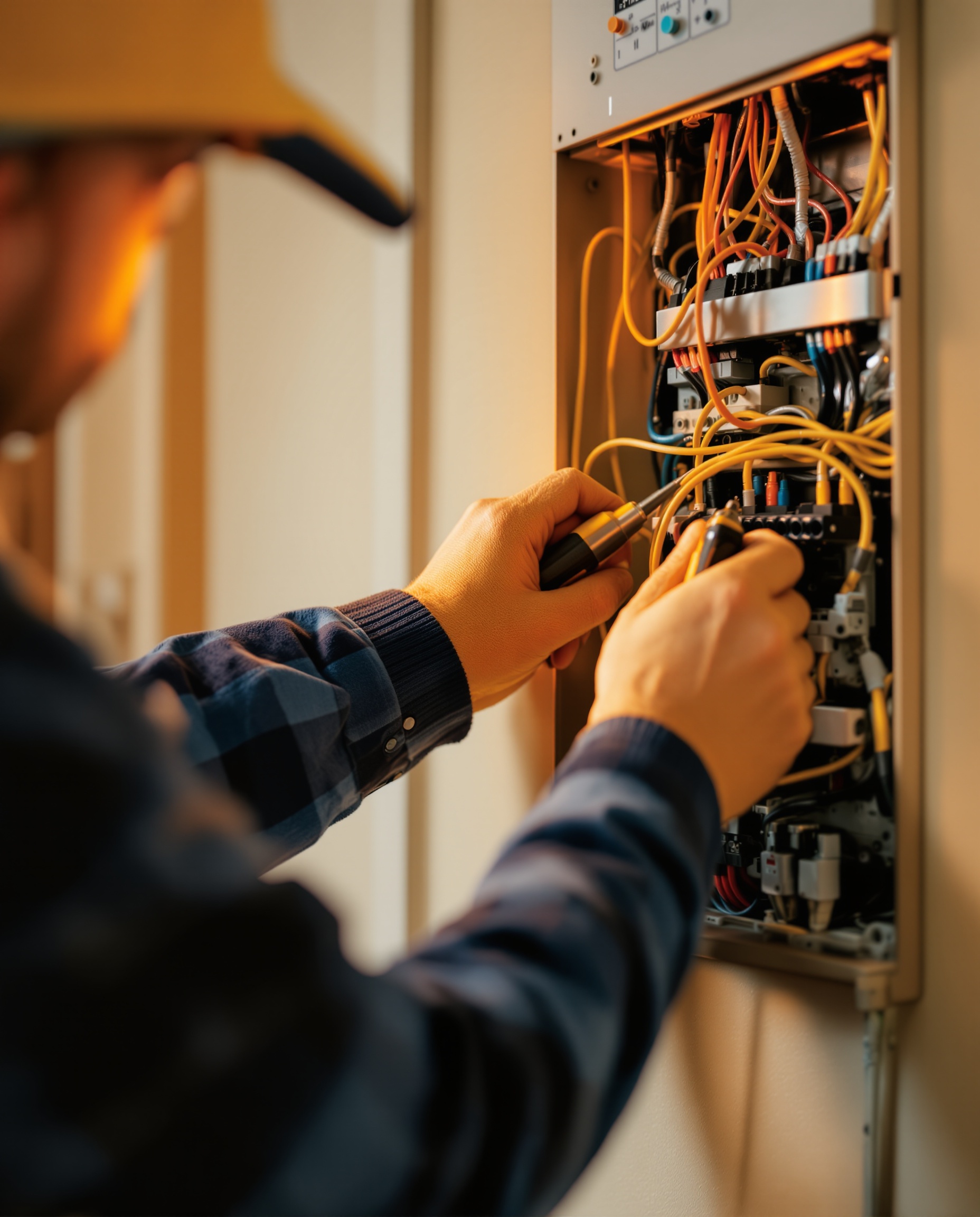 HM Electrical Manchester professional electrician at work