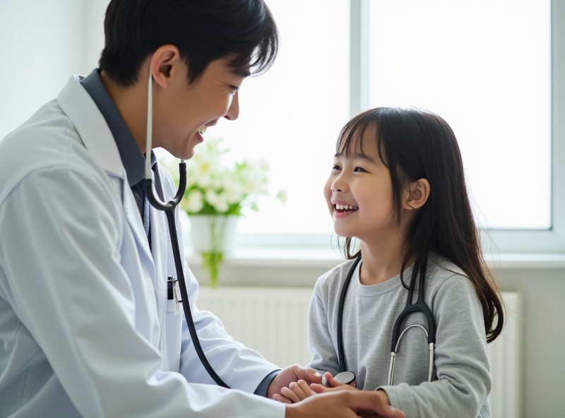 日本人男性医師と女の子