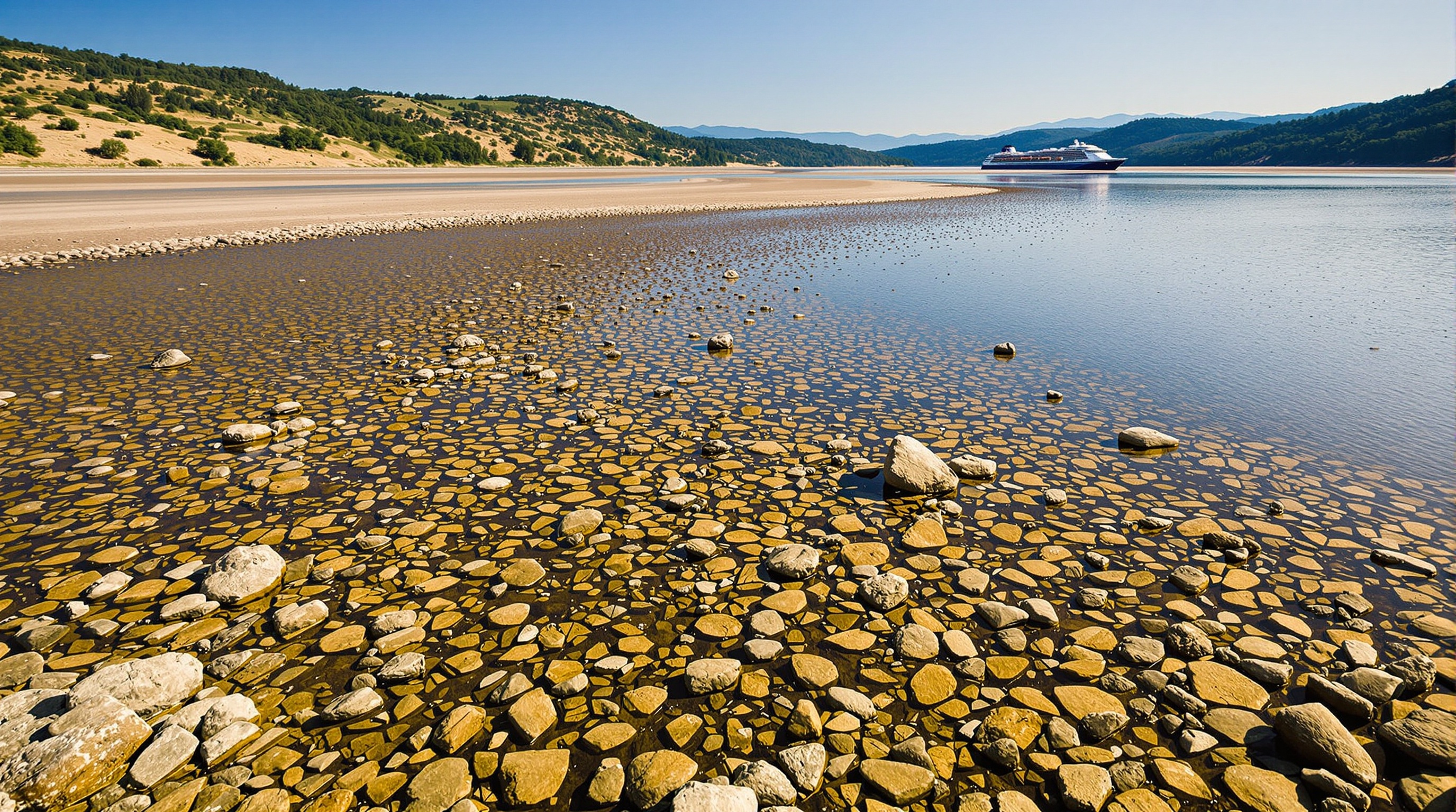 Low water levels on European river