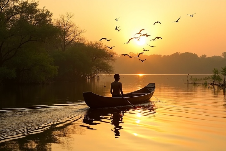 Balade en Pirogue sur la Lagune