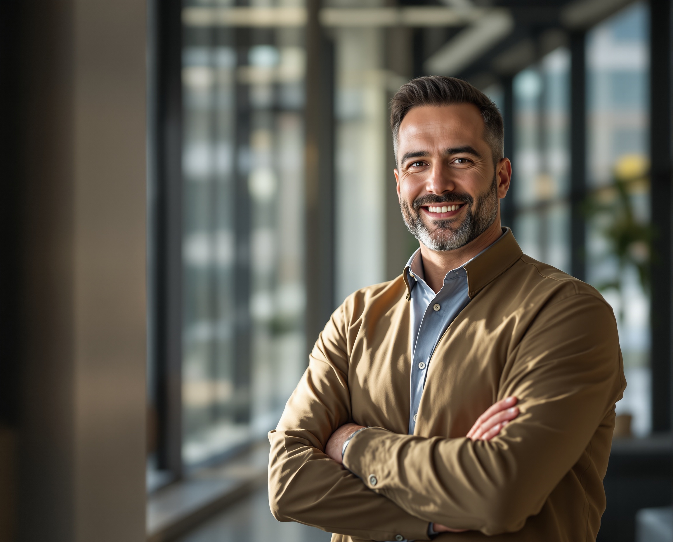 Profesional de ingeniería industrial en entorno corporativo moderno