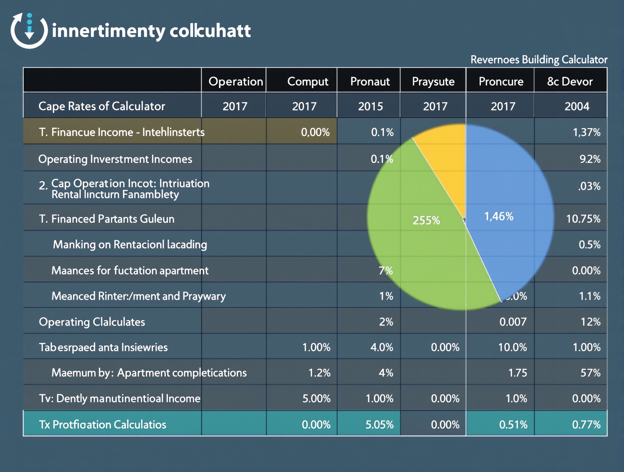 Income approach valuation calculation for apartment buildings