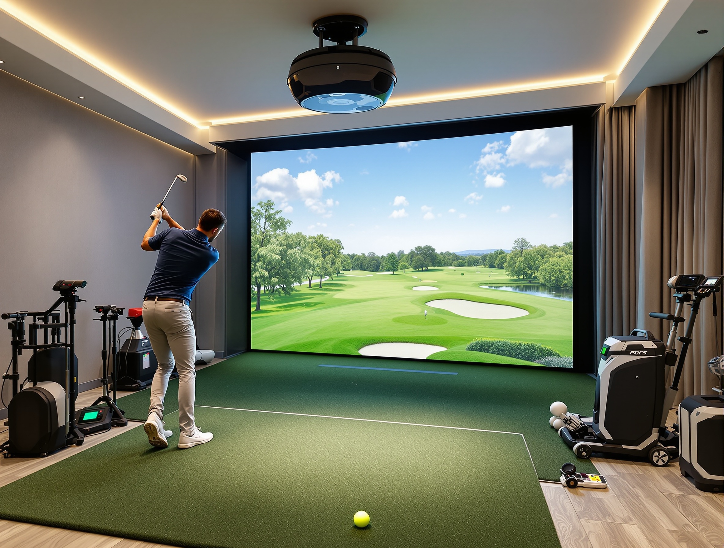 24 Precision Golf indoor golf simulator facility interior in Phoenix AZ