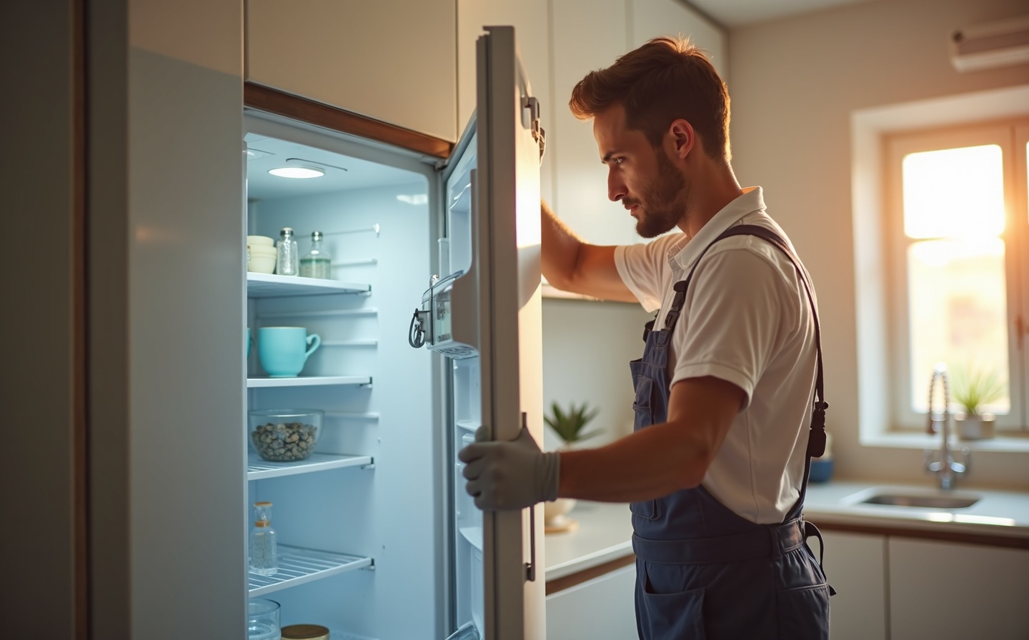 Técnico consertando geladeira em Niterói