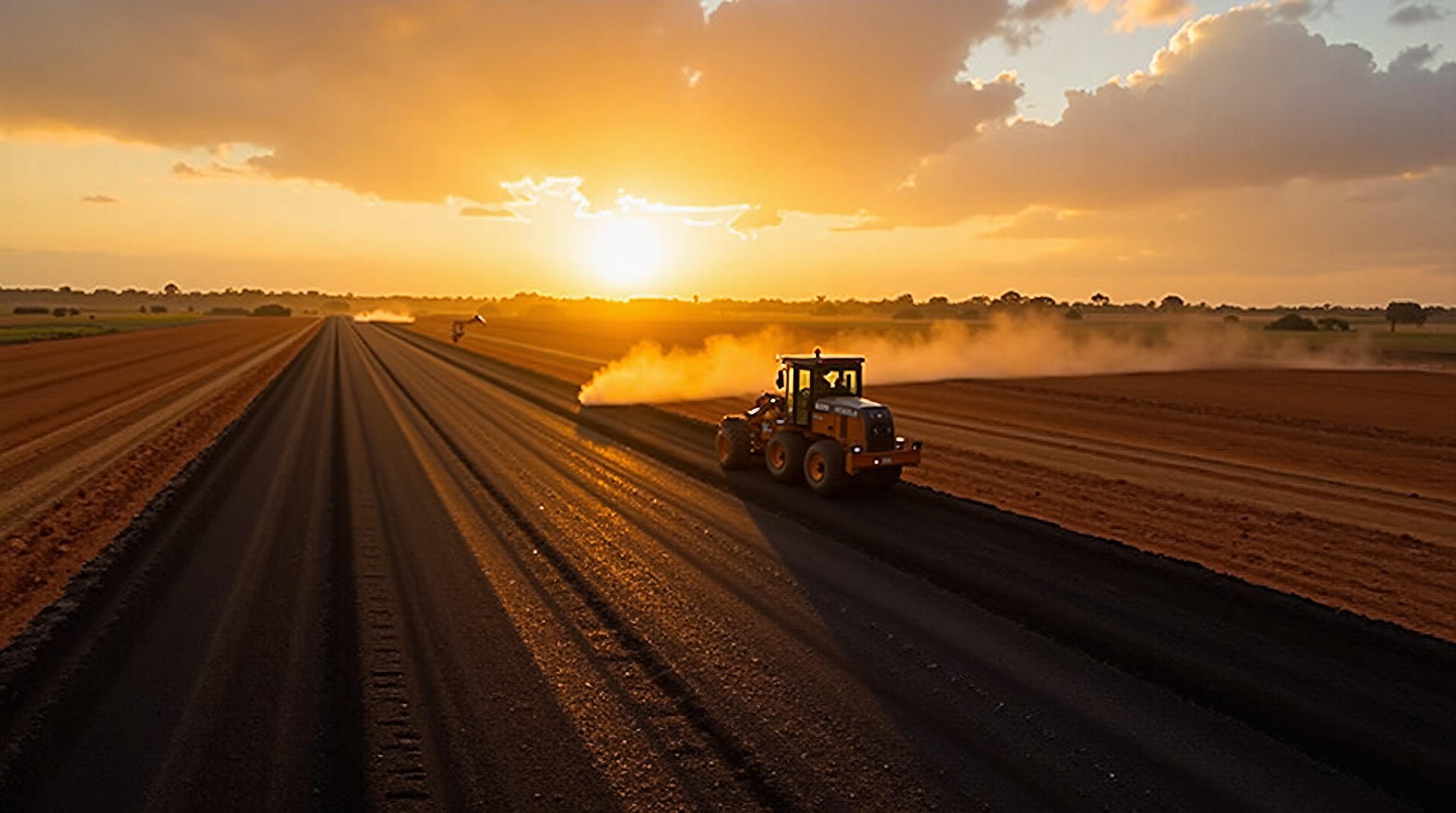 Obra de pavimentação asfáltica no Piauí