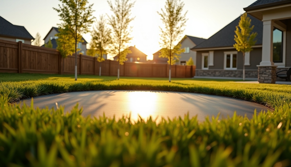 Inground trampoline installation in Gretna NE backyard