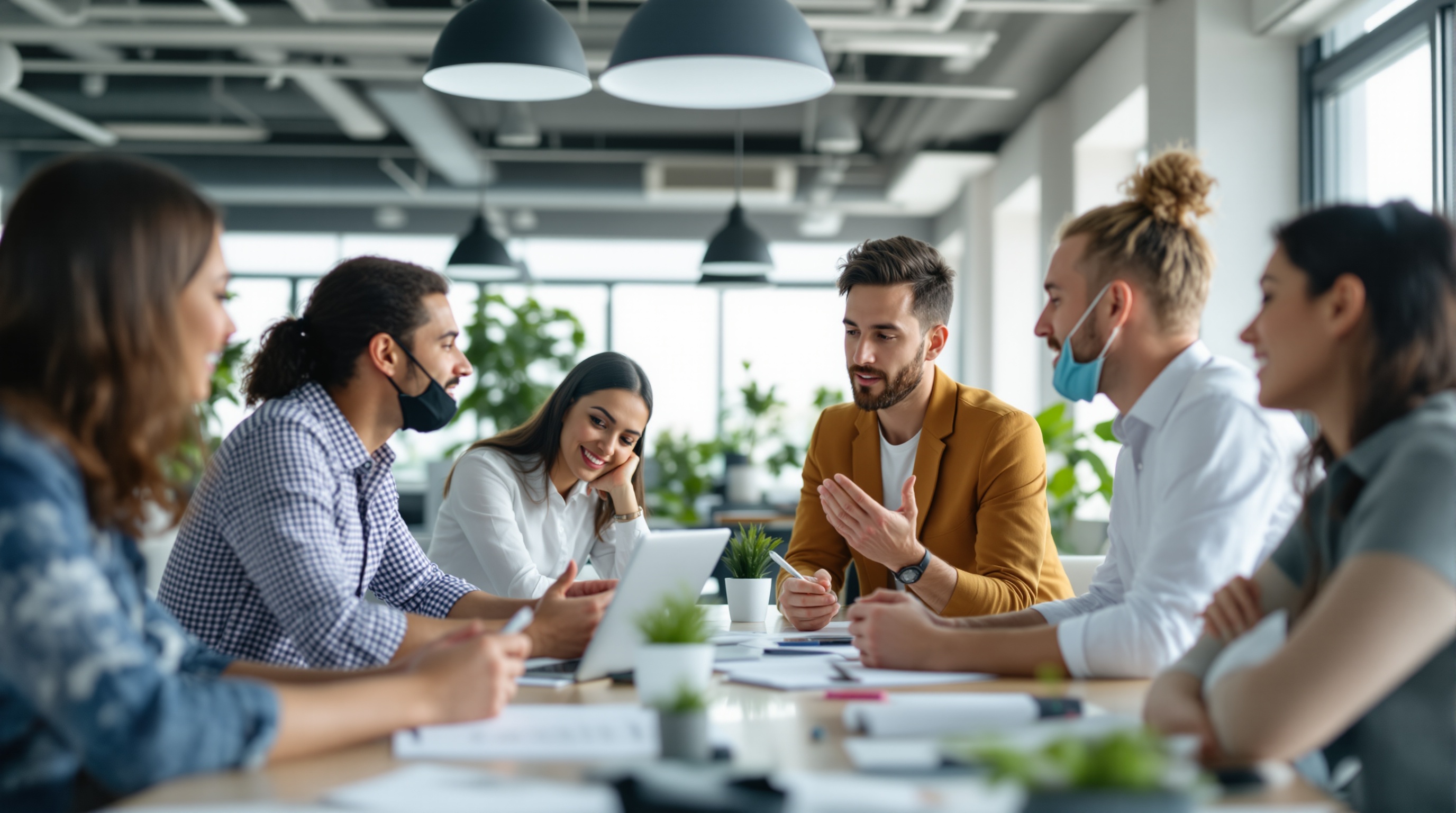 LinkedIn outreach team collaborating in a modern office