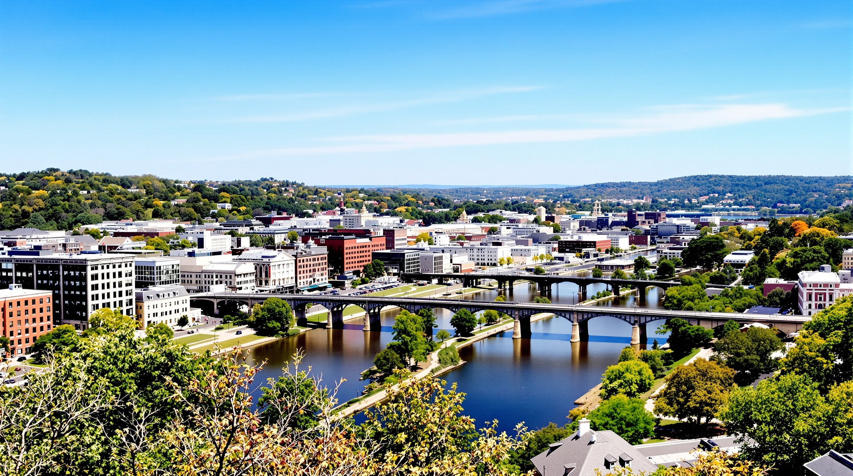 Parkersburg West Virginia Downtown and Ohio River