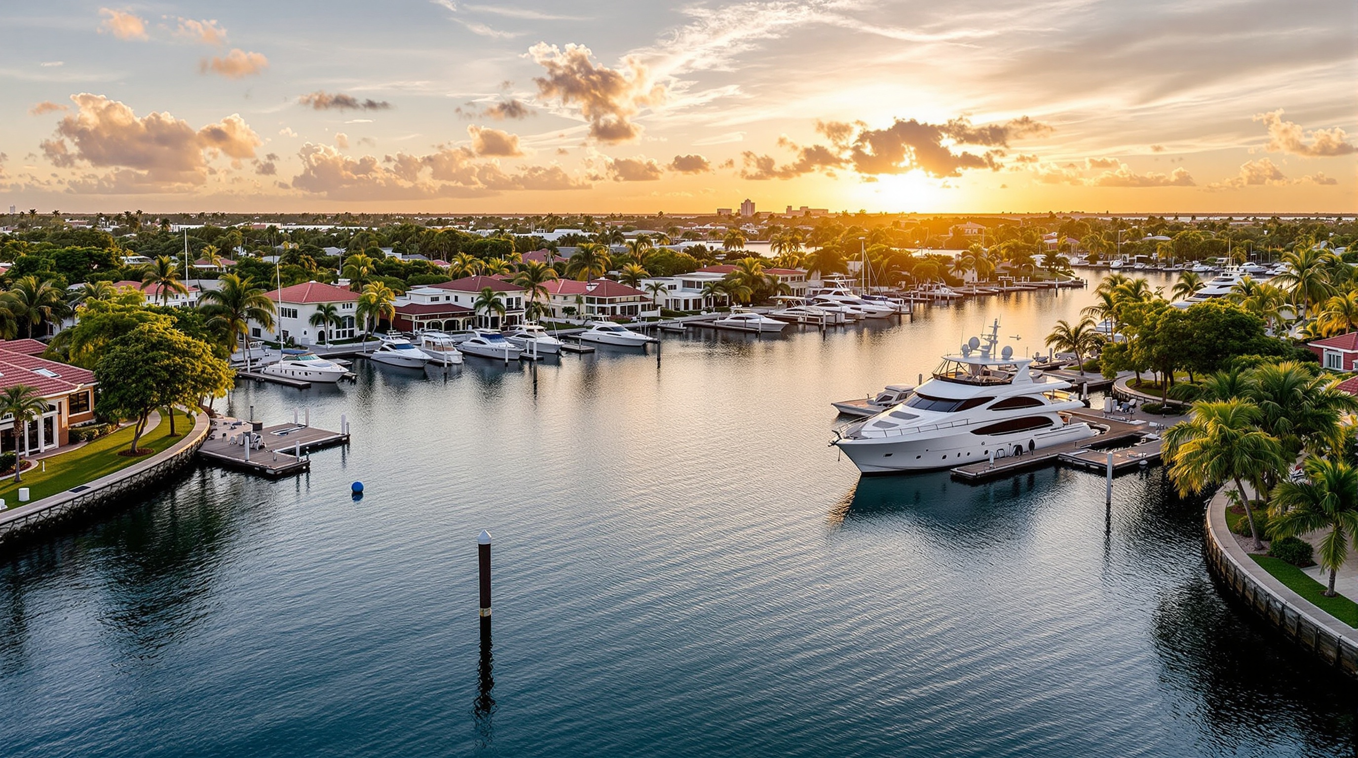 Waterfront gated community in Coral Gables