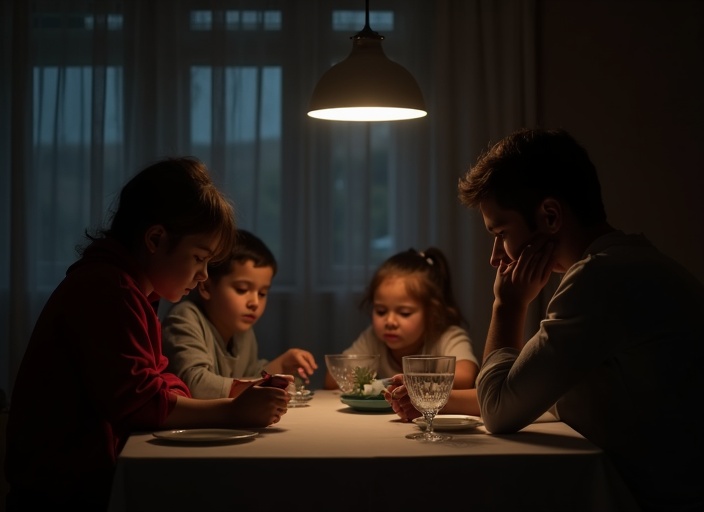 Familia desconectada antes