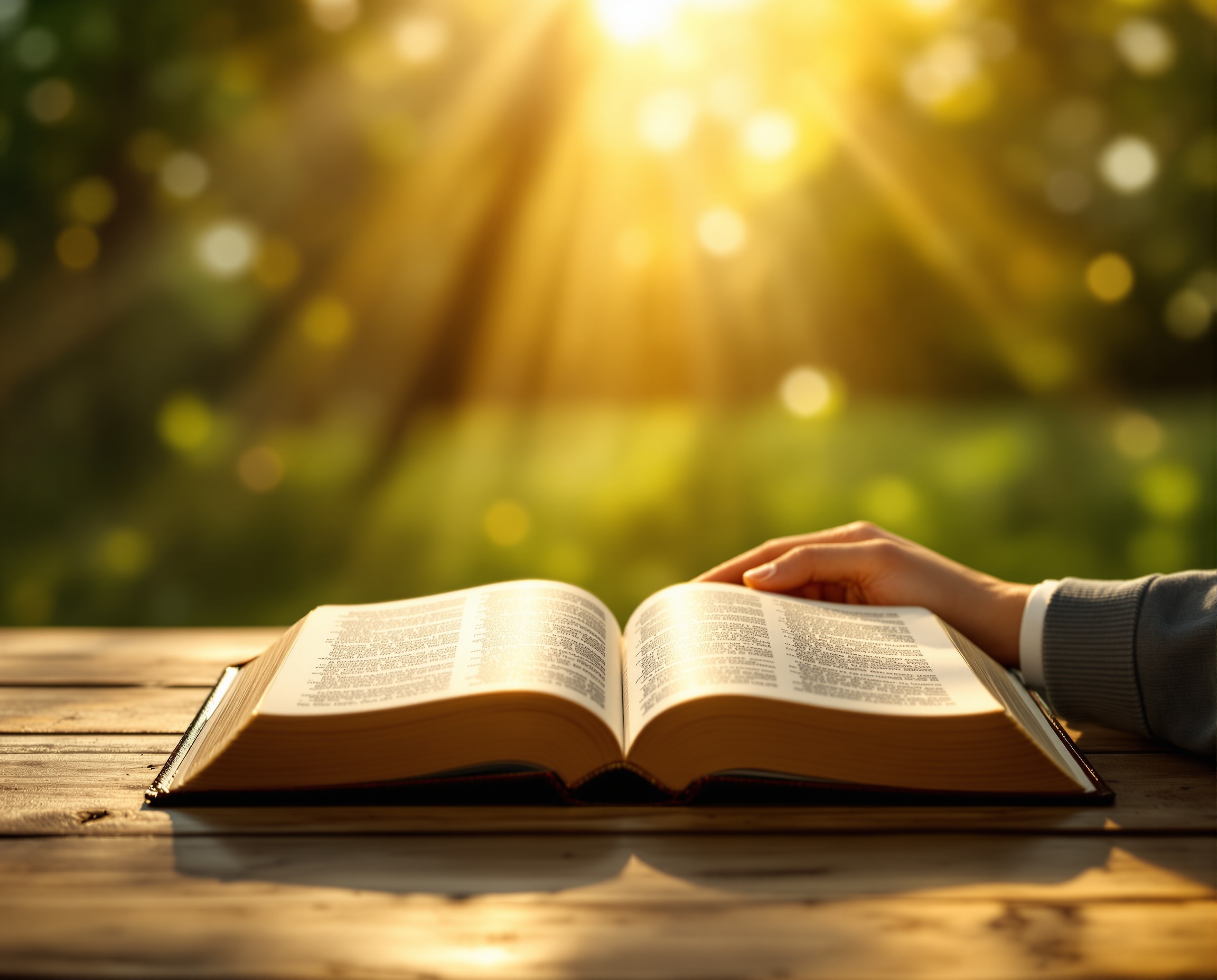 Prayer hands with bible