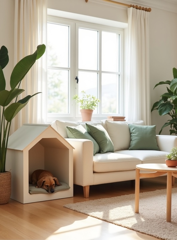 거실에서의 따뜻한 오후