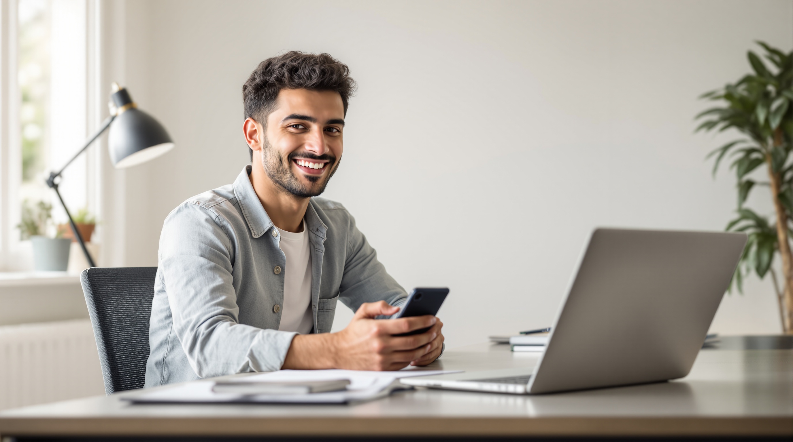 Aluno satisfeito com o serviço de consultoria académica