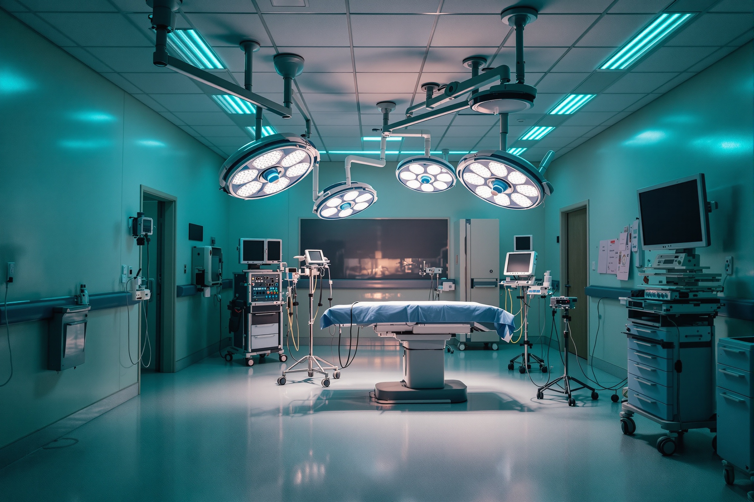 Empty operating room representing physician shortage