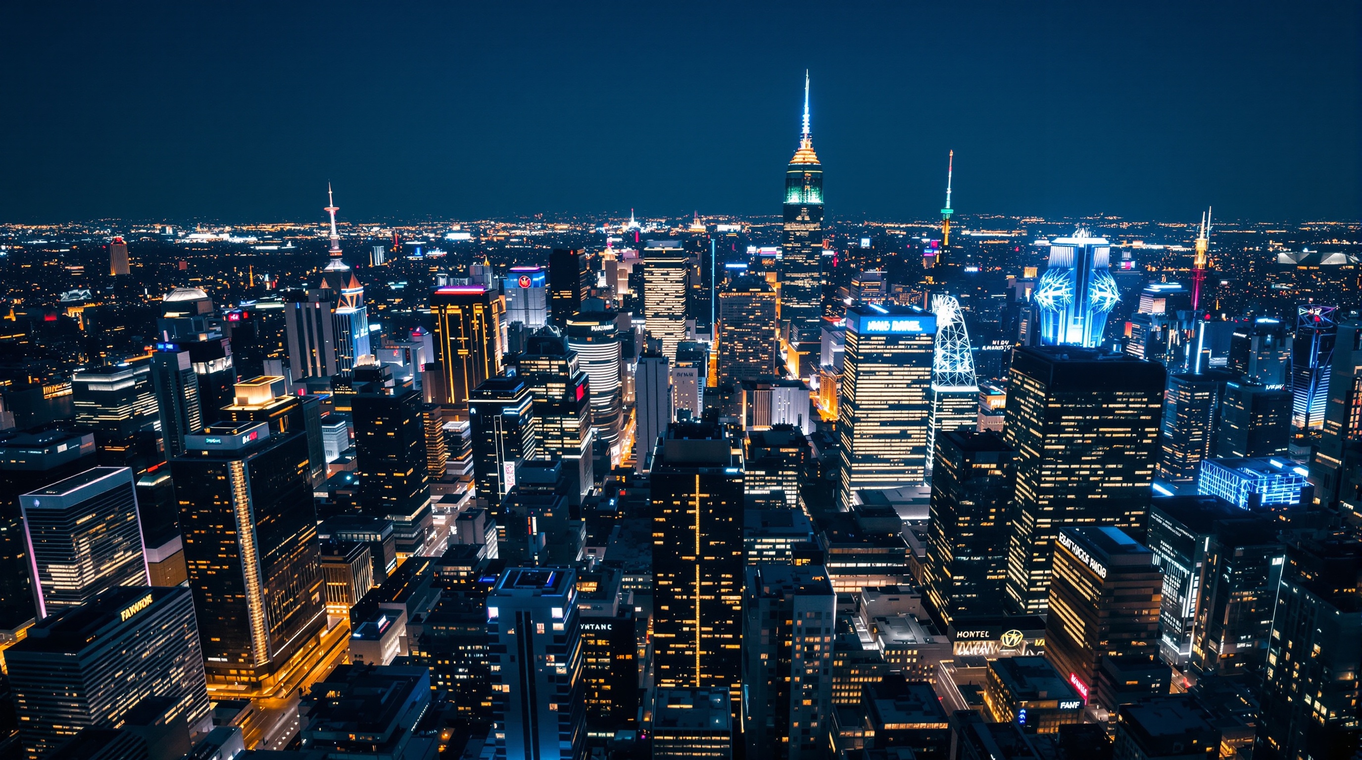 City skyline at night