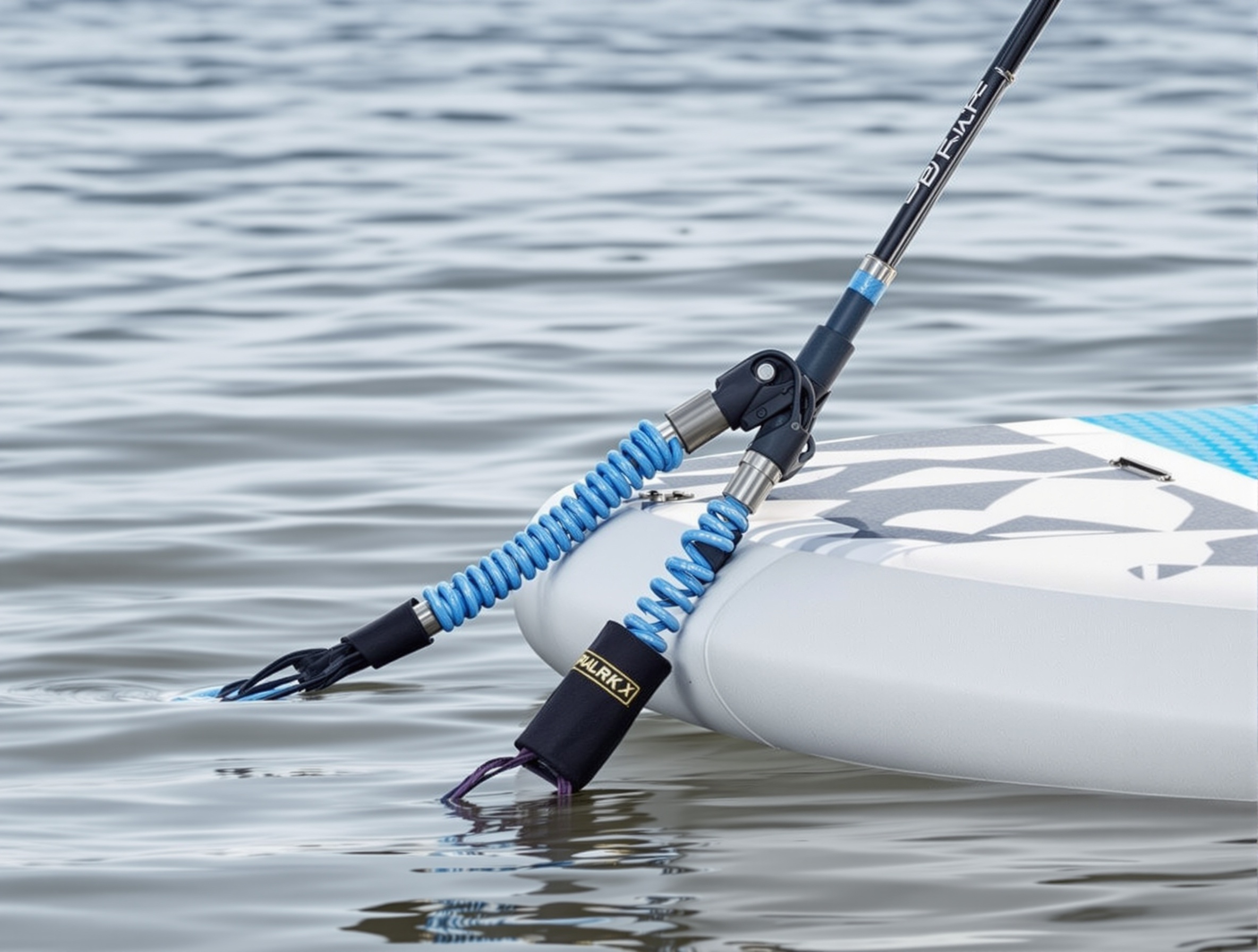 Coiled Leash for surfboard fishing — calm to moderate conditions