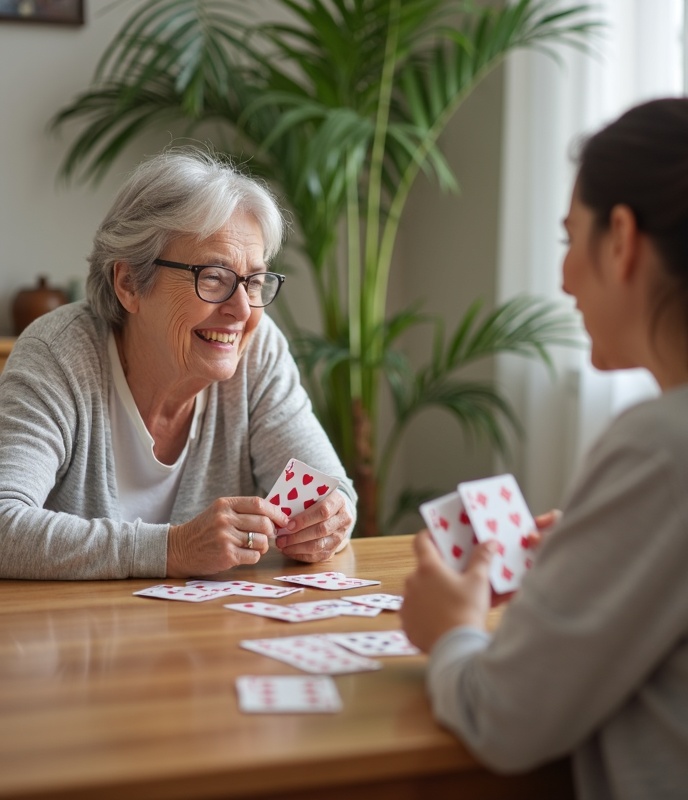 Companion caregiver and senior enjoying time together