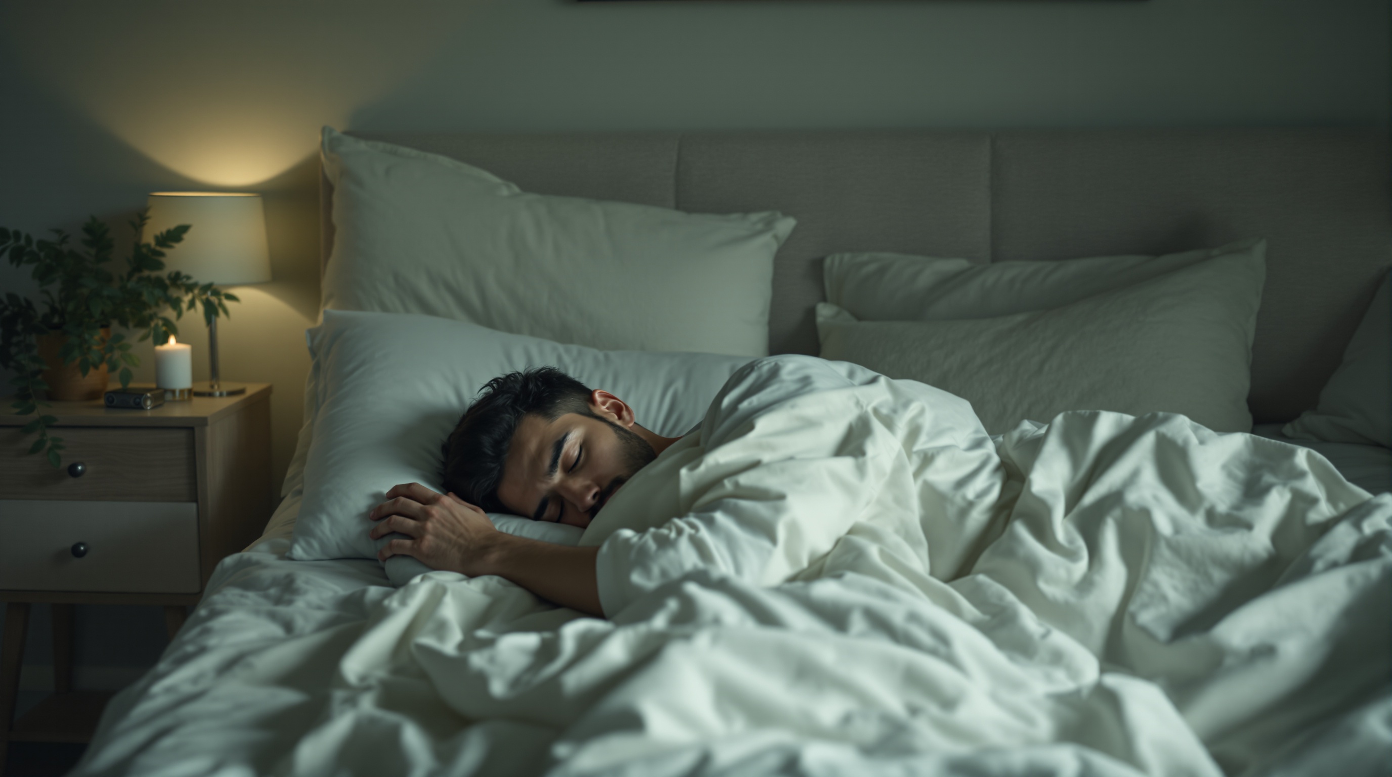 Person struggling to sleep at night illustrating sleep difficulties associated with obstructive sleep apnoea