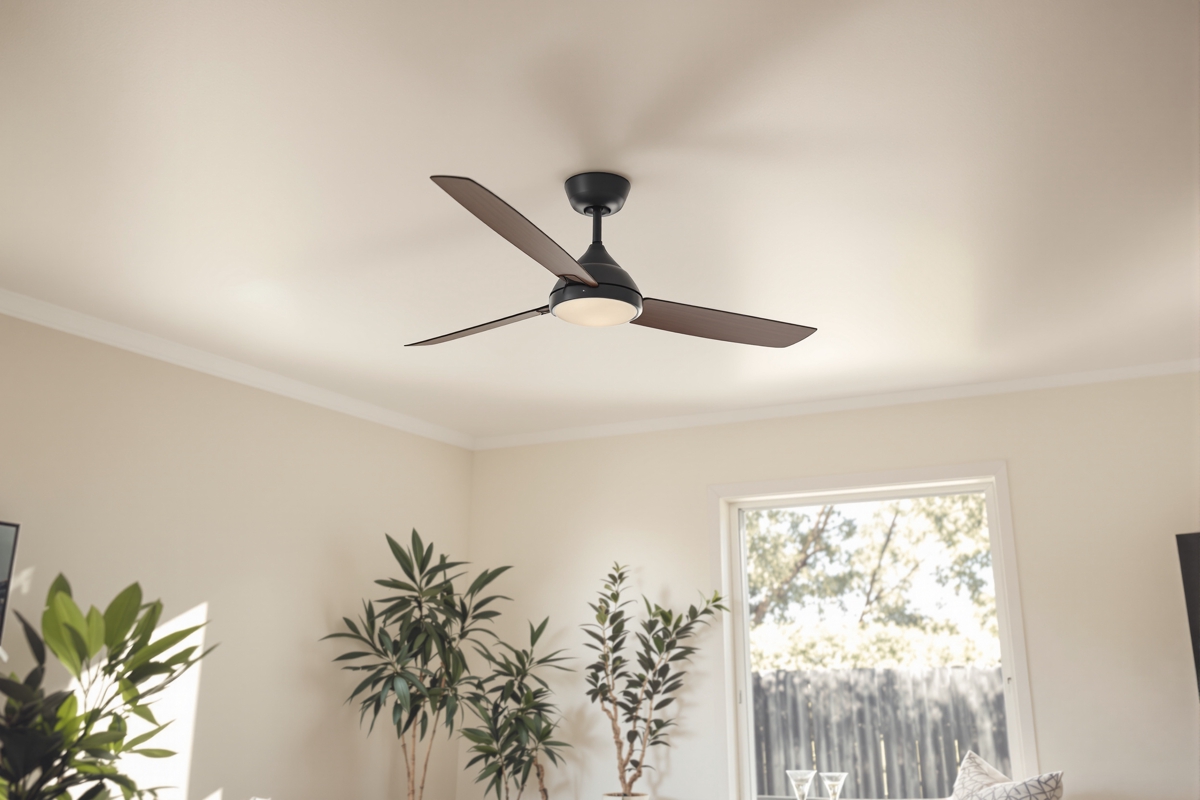 Professionally installed modern ceiling fan in a Rockhampton home