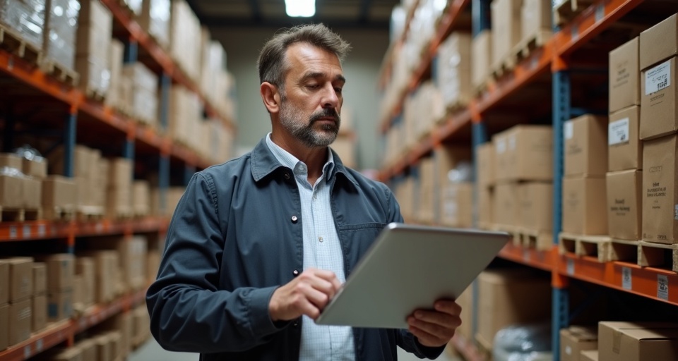 Veteran business owner in warehouse