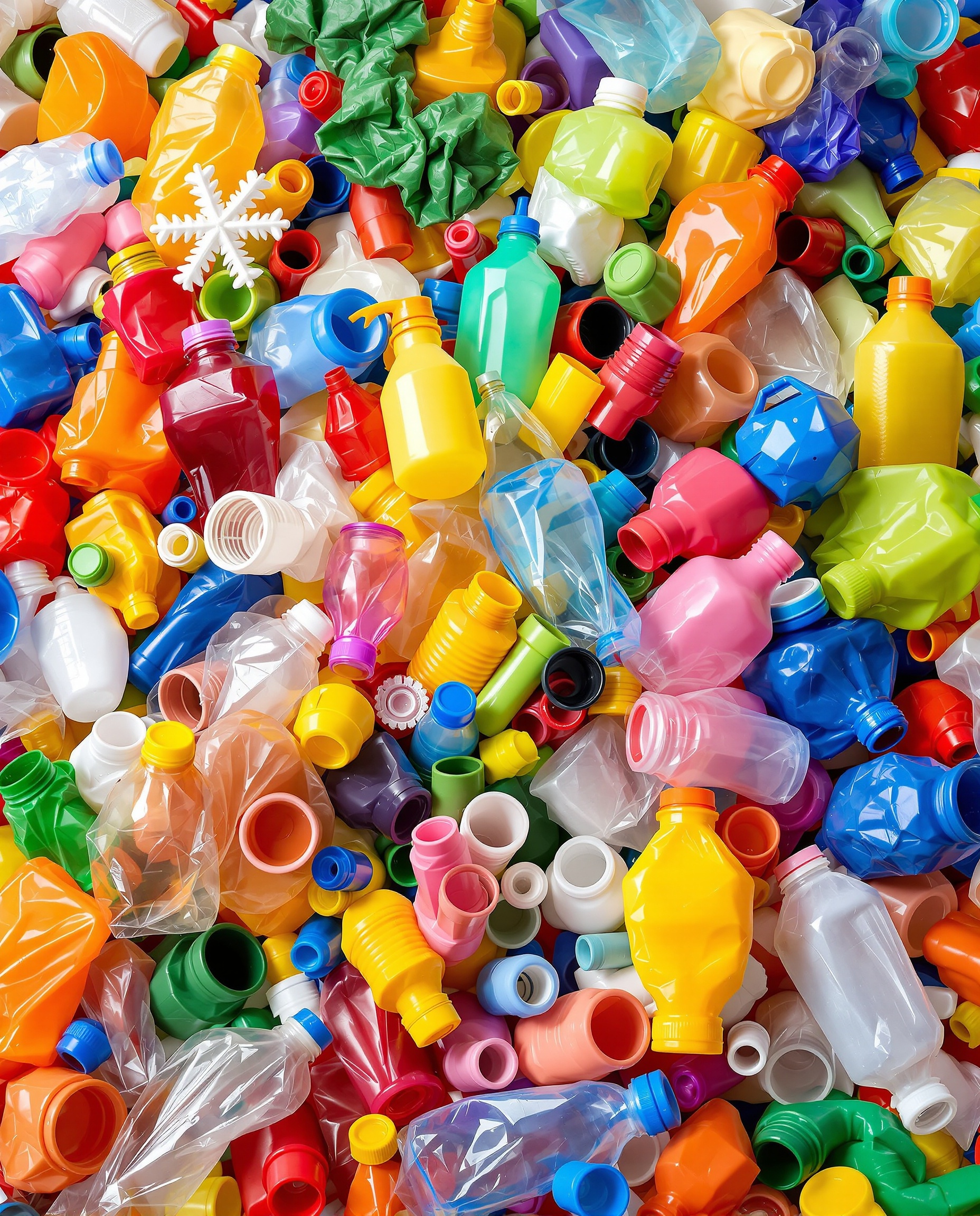 Sorted recyclable plastic materials