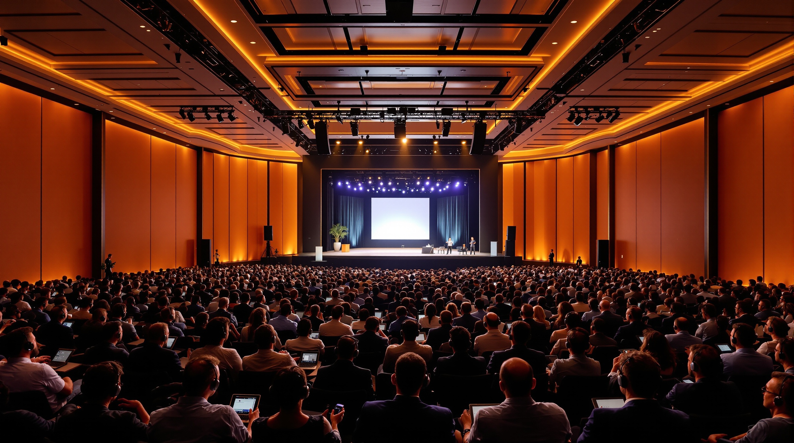 Palestra Silenciosa em Eventos Corporativos — Plateia com fones sem fio