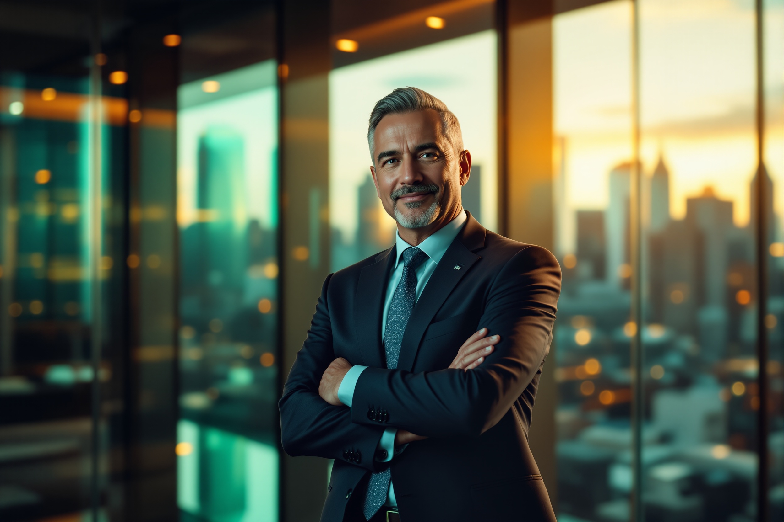 Confident business owner in premium modern office