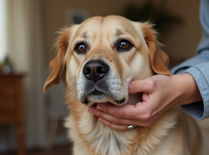 Liebevolle Pflege eines Seniorhundes