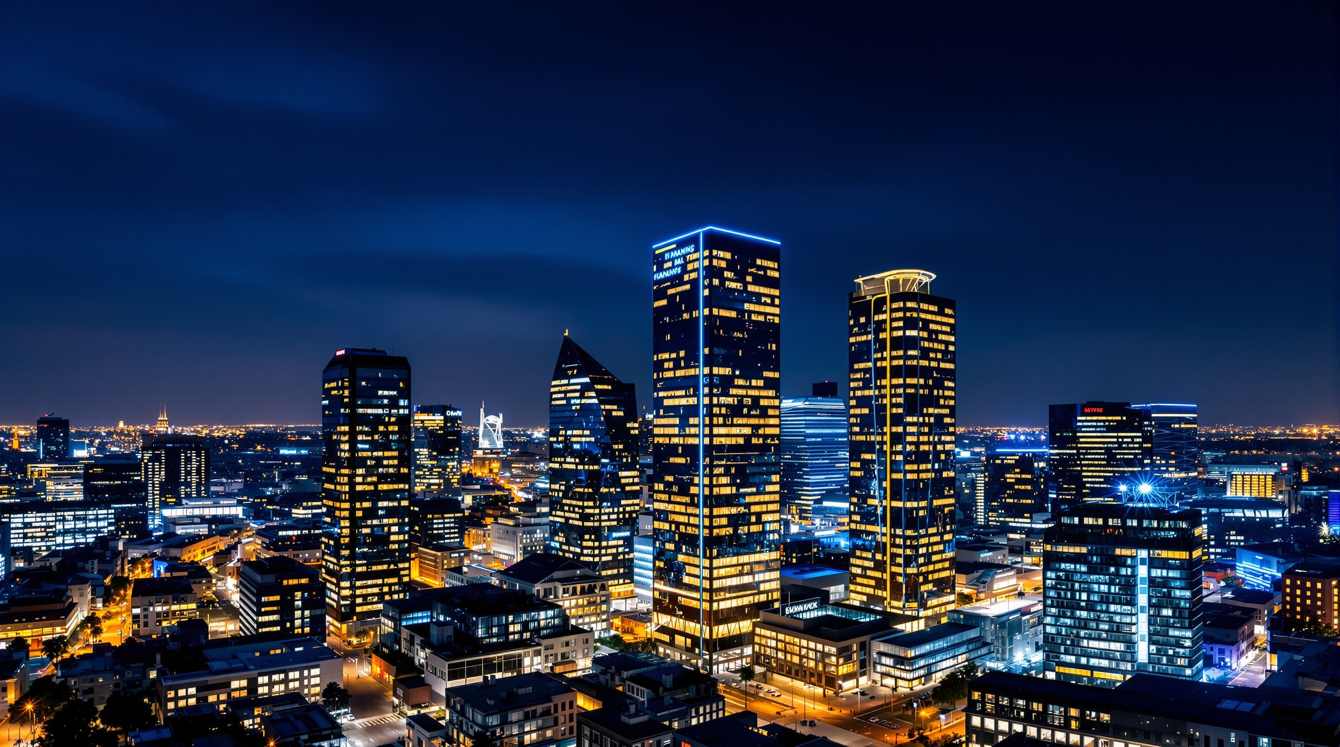 Financial district skyline