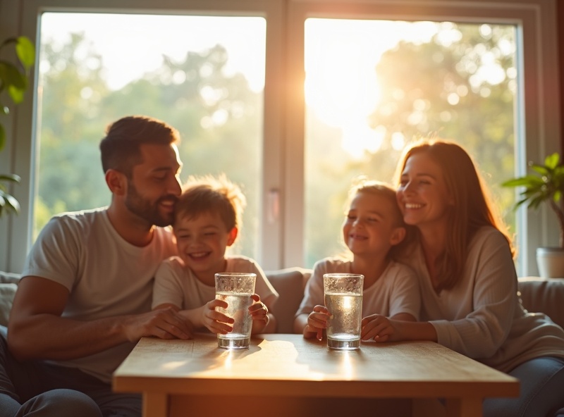 Happy family in modern home