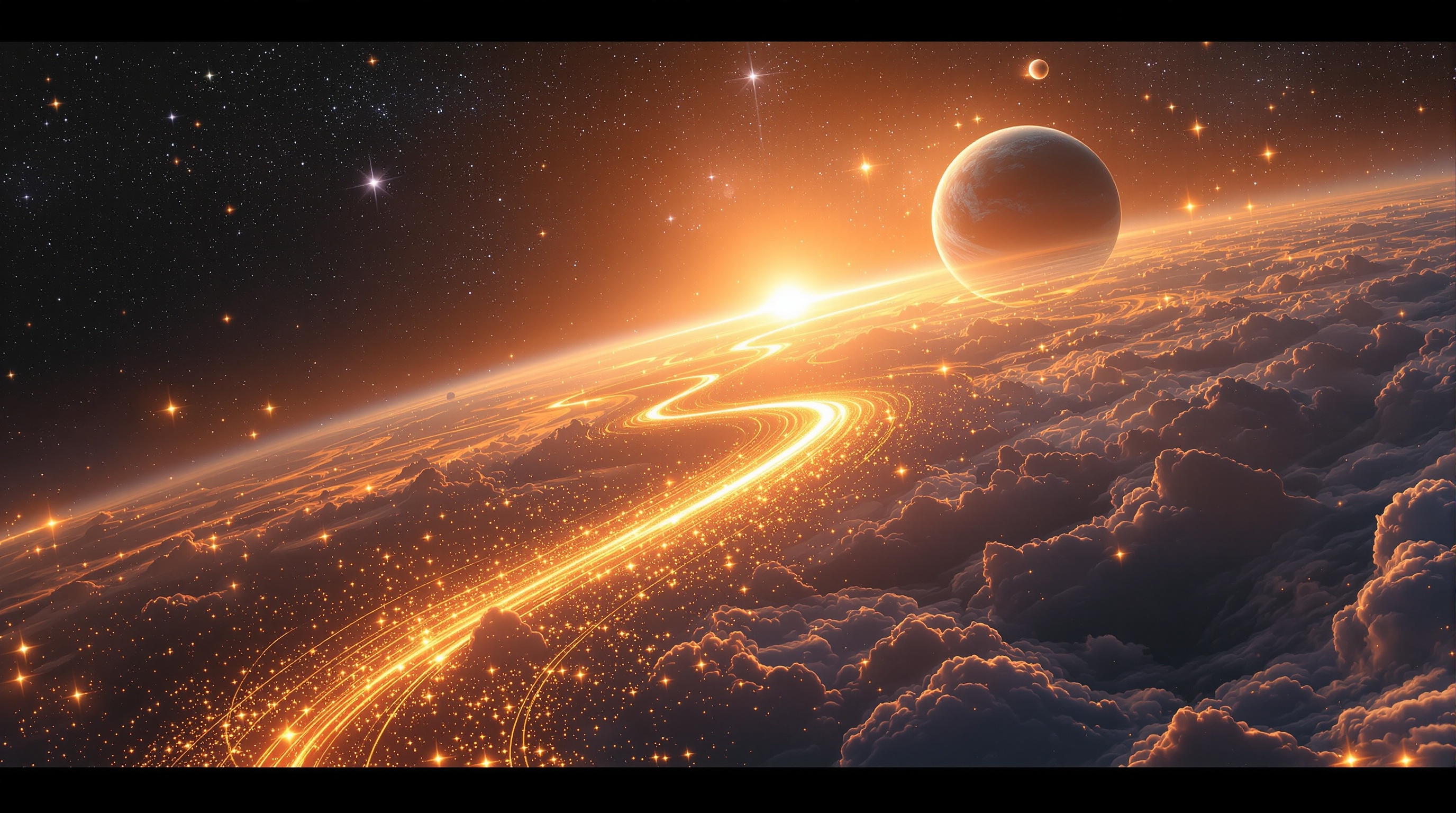 Space Belt and Road Immersive Background