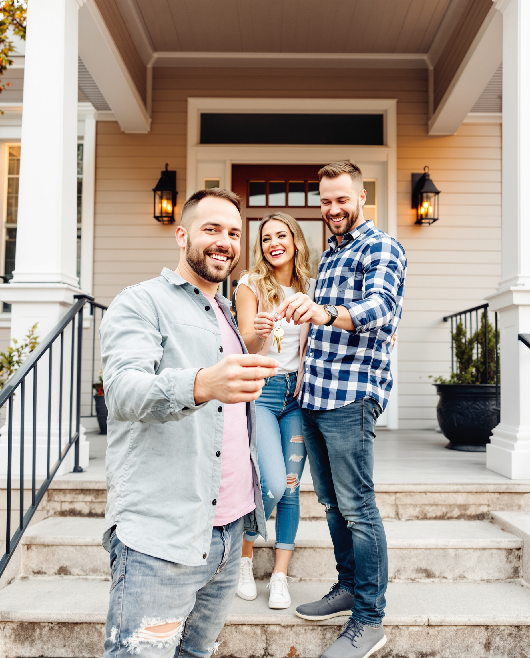 Happy homebuyers with keys