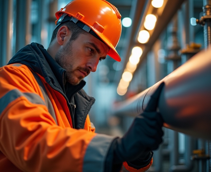 ProTherm engineer inspecting industrial pipework