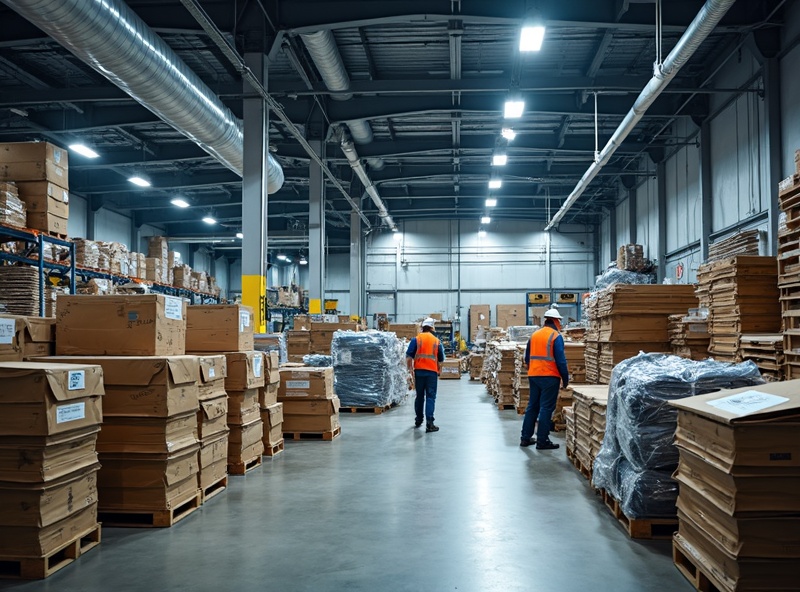 Wide view of ABlessedRecycler Denver warehouse interior