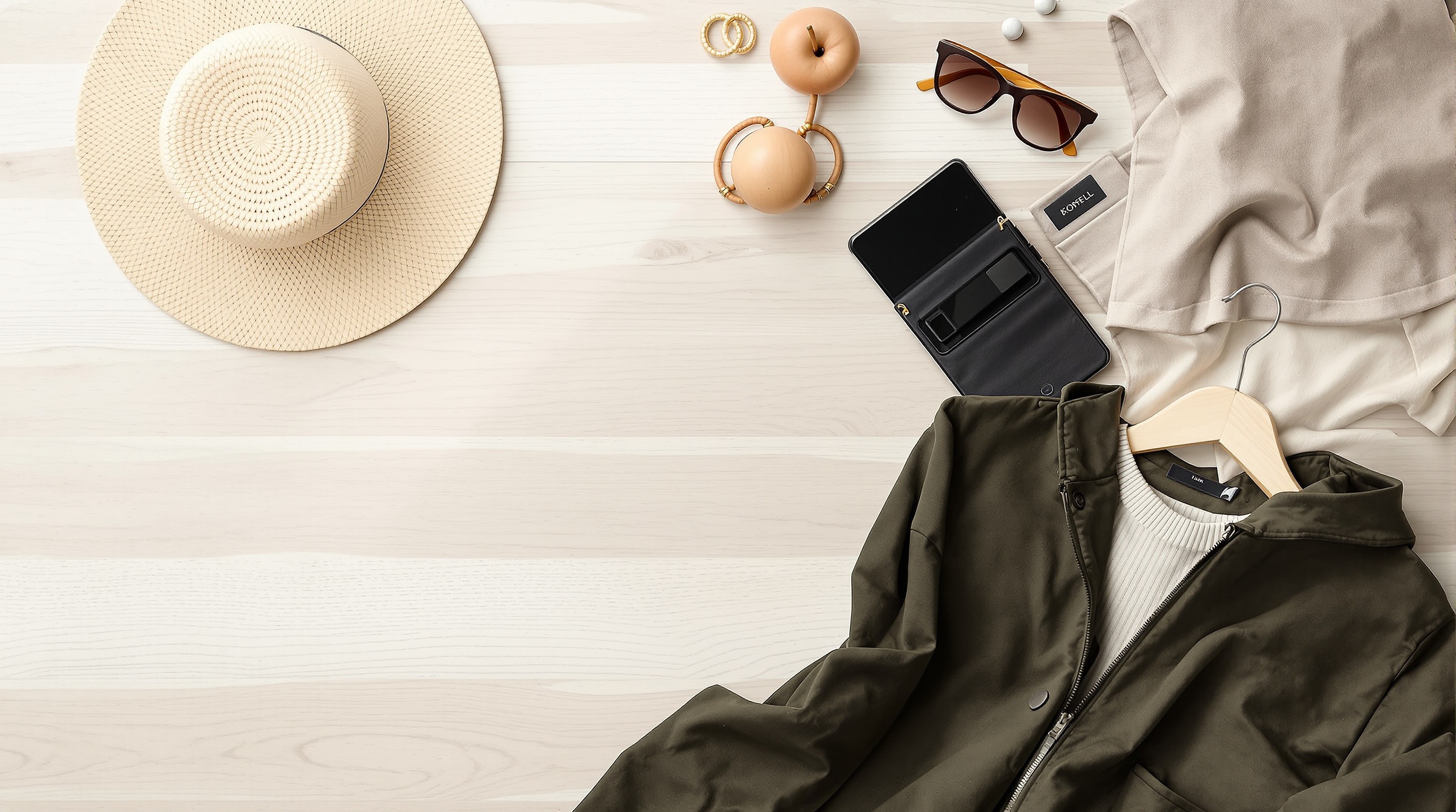 Fashion products flat lay