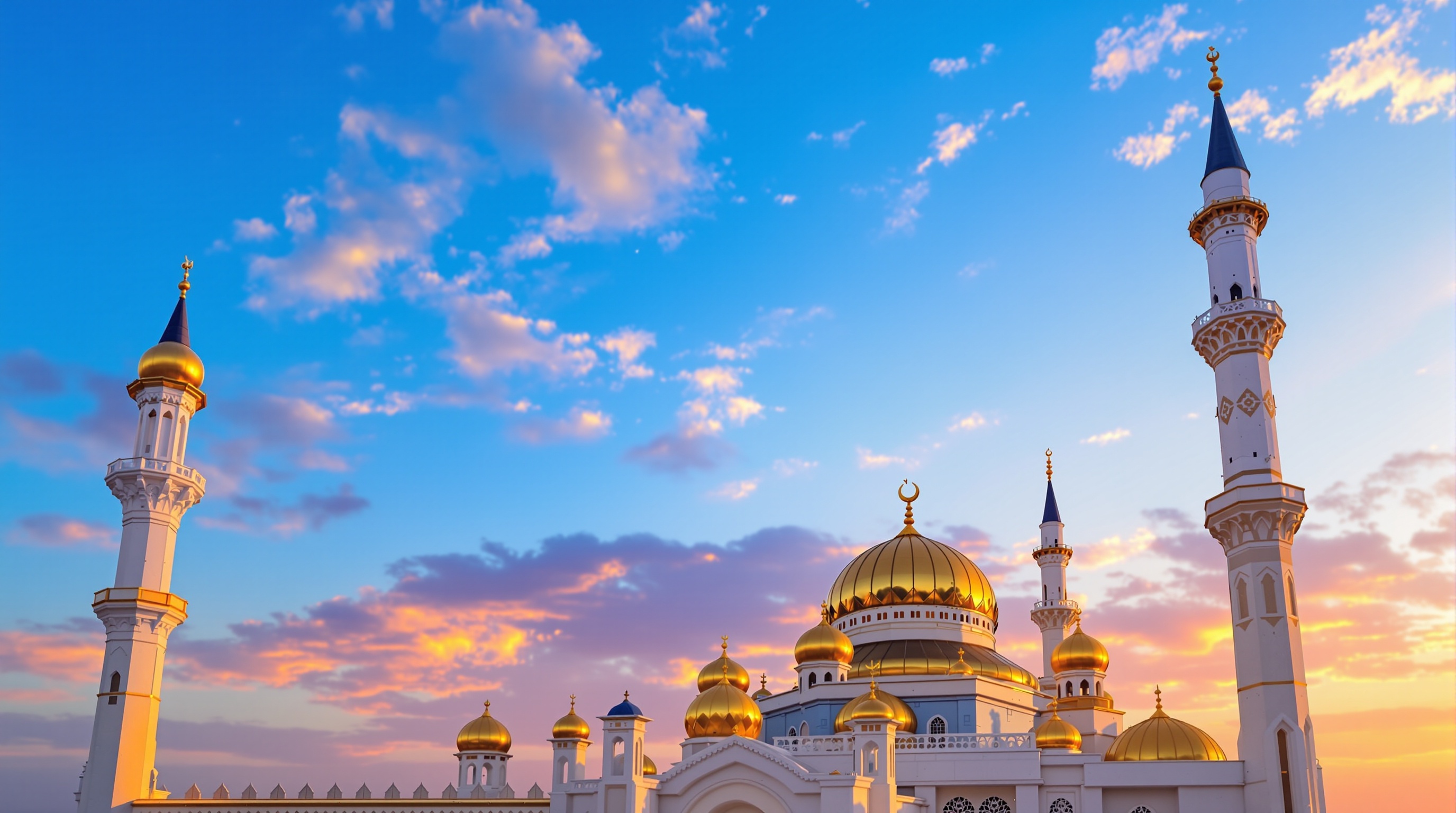 مسجد حديث عند الغروب