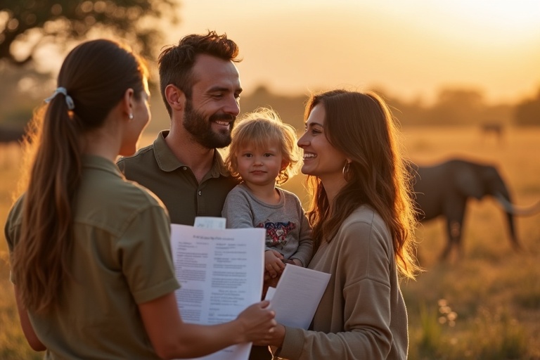 Family with travel insurance