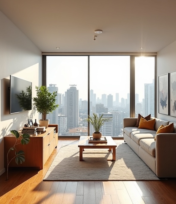 Bright naturally lit Vancouver rental interior