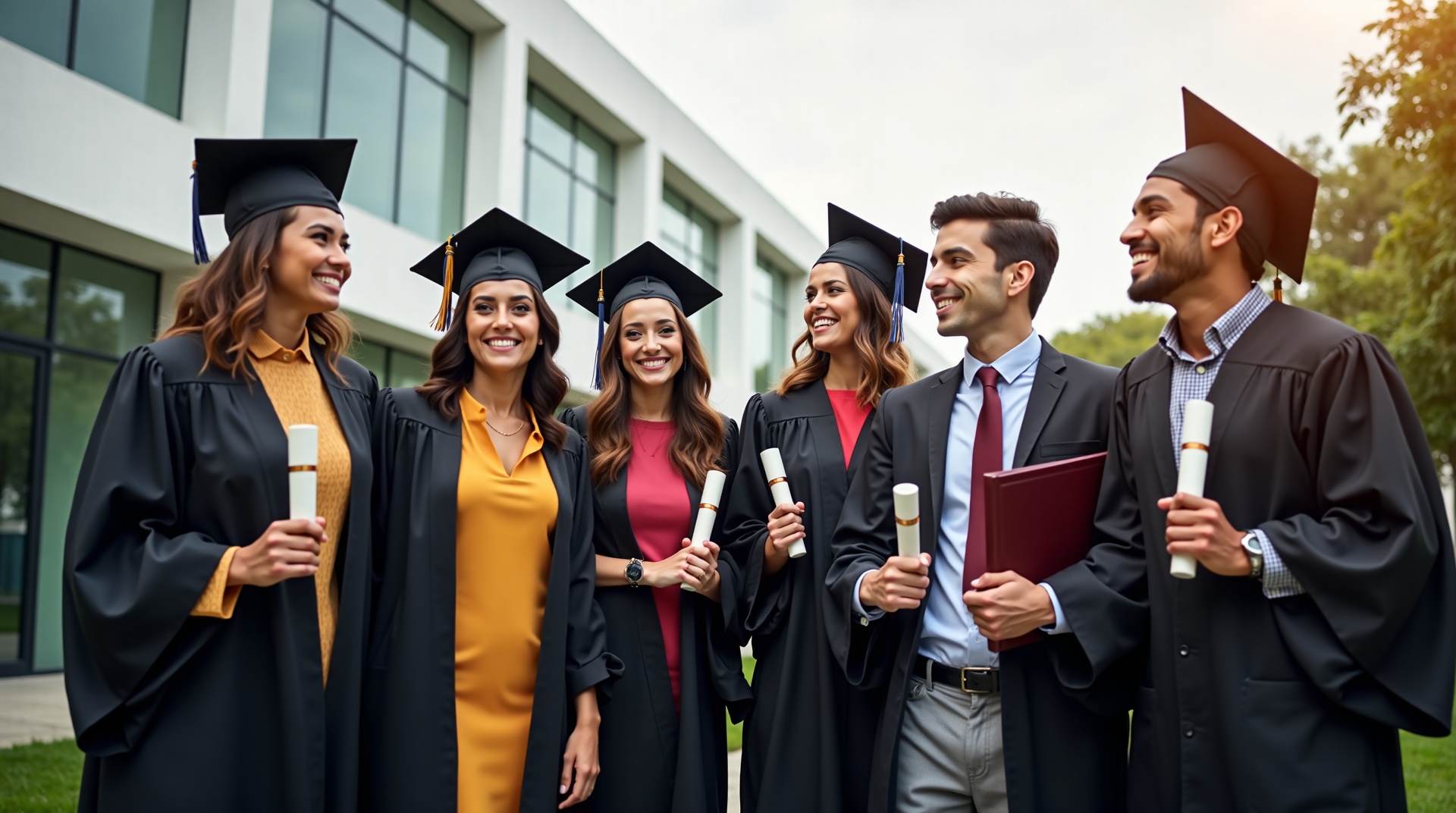 Estudiantes graduados exitosos