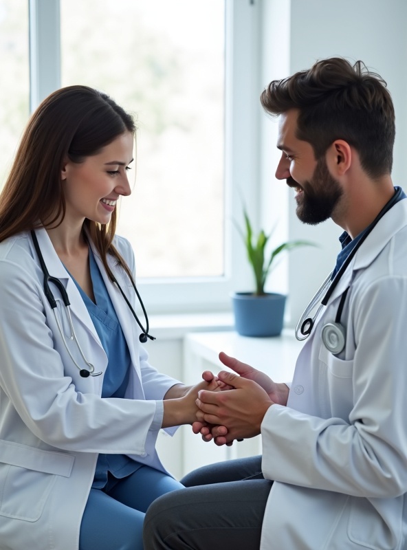Medical professional examining patient