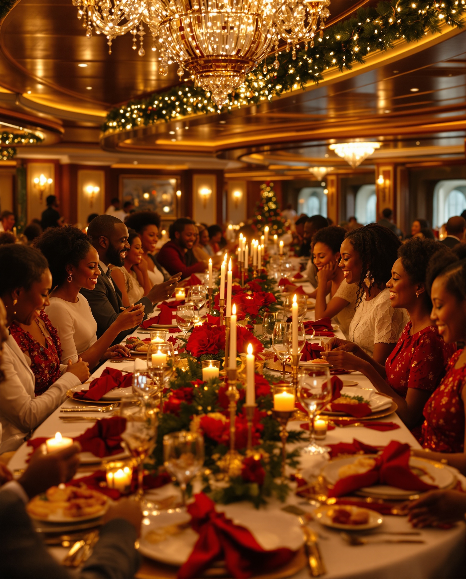 Group dinner on cruise ship